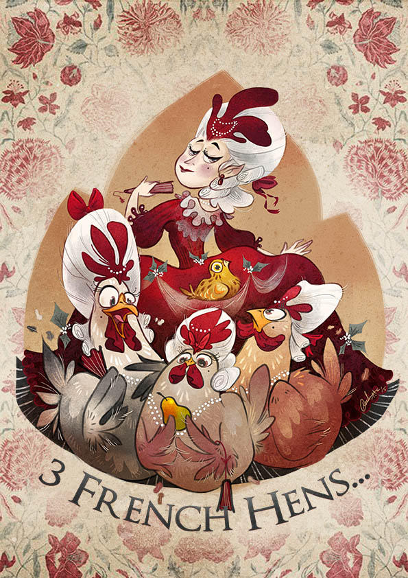 3 French Hens by Fairygodflea on DeviantArt