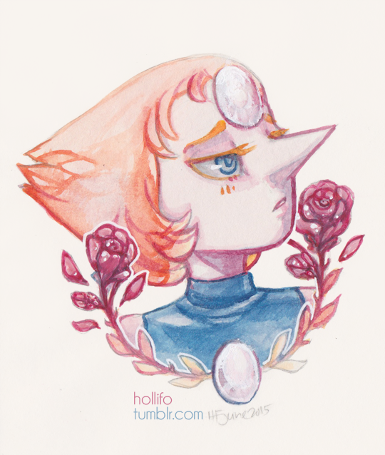 I didn't have any Steven Universe fanart; decided to rectify this I originally left out Pearl but then I felt bad so I had to paint her up too  Pencil, watercolour, white gel pen