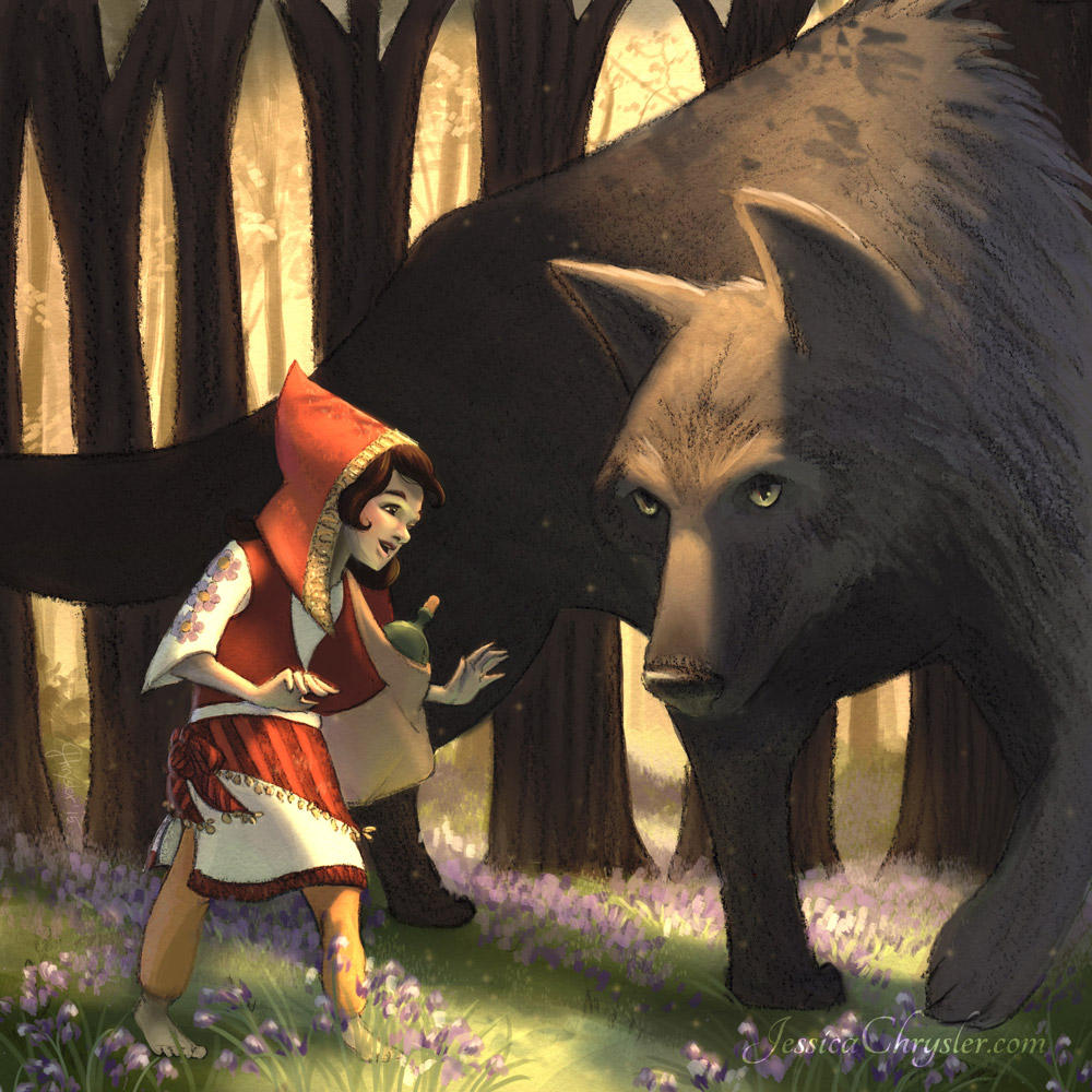 Red Riding Hood Meets the Wolf by jesschrysler