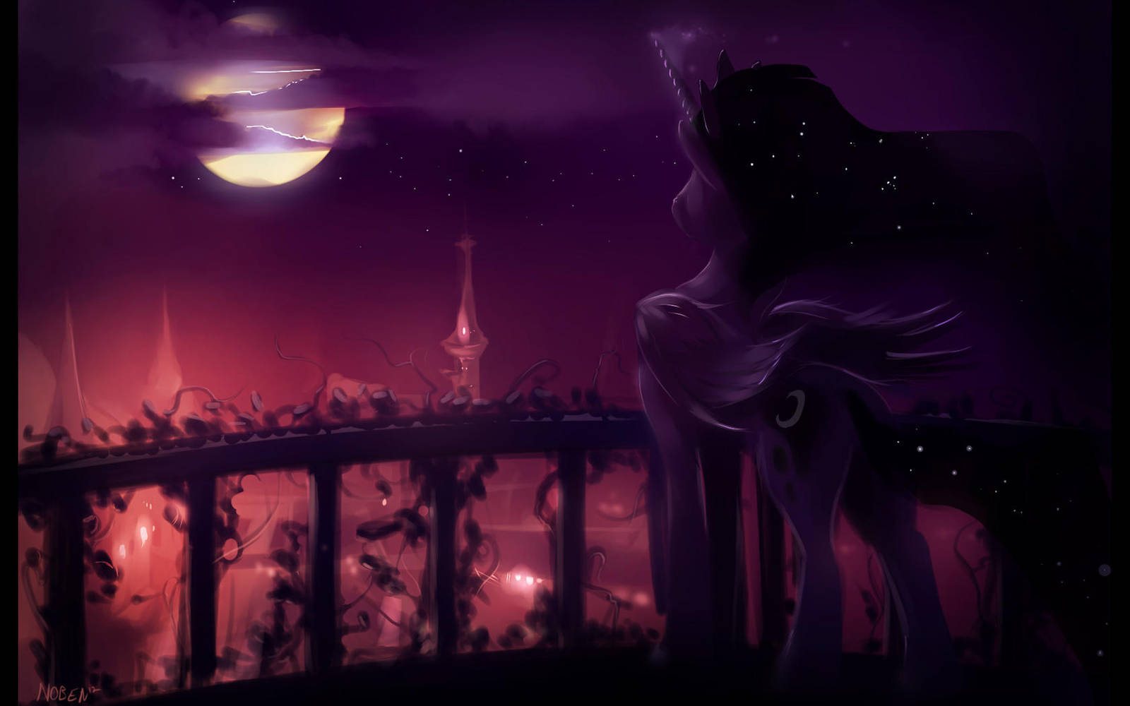 Midnight in Canterlot by Noben