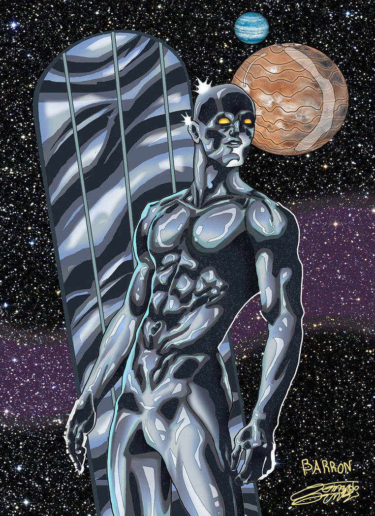 SILVER SURFER inks/color Commish by VAXION