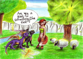 Spyro in Avalar again by YunakiDraw