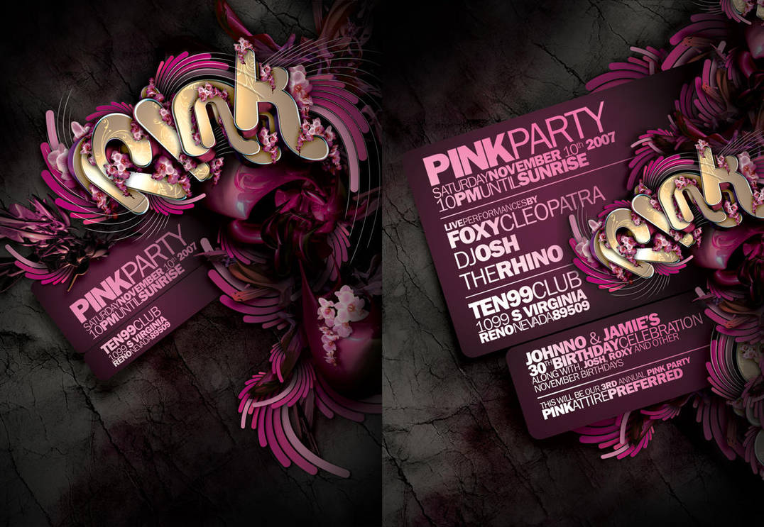 PINK PARTY FLYER by Demen1