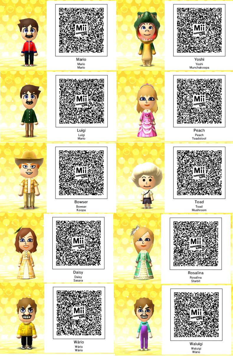 tomodachi life qr codes mario tomodachi life qr codes mario