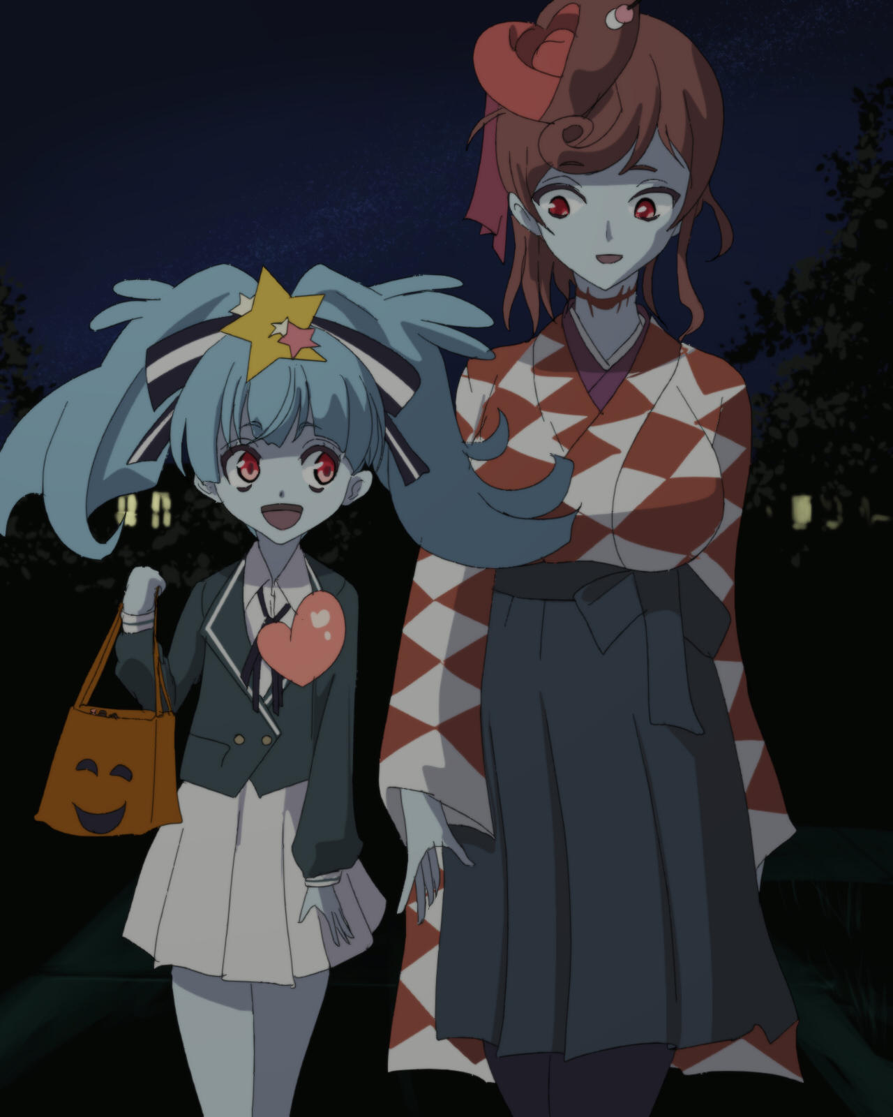 Lily and Yuugiri on Halloween by wbd