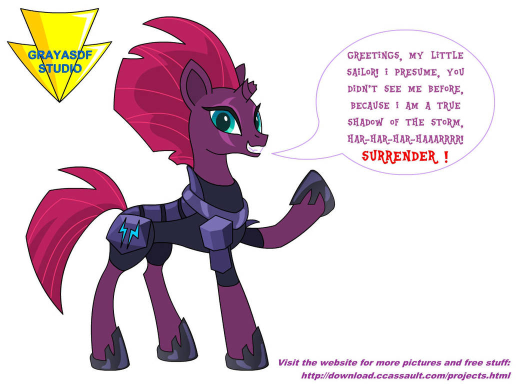 Tempest Shadow says 'Hi' (coloured vector render) by Imaflashdemon