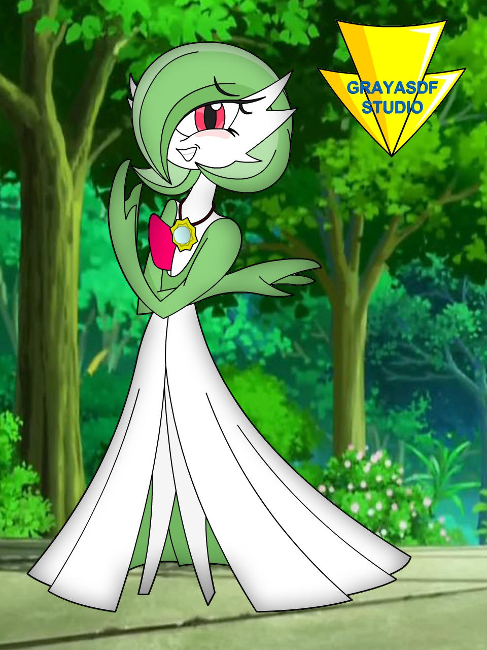 Gardevoir is giggling and blushing (coloured) by Imaflashdemon