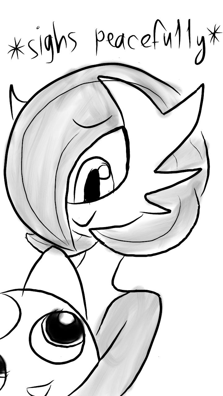 Gardevoir Is Holding Jigglypuff (sketch) by Imaflashdemon