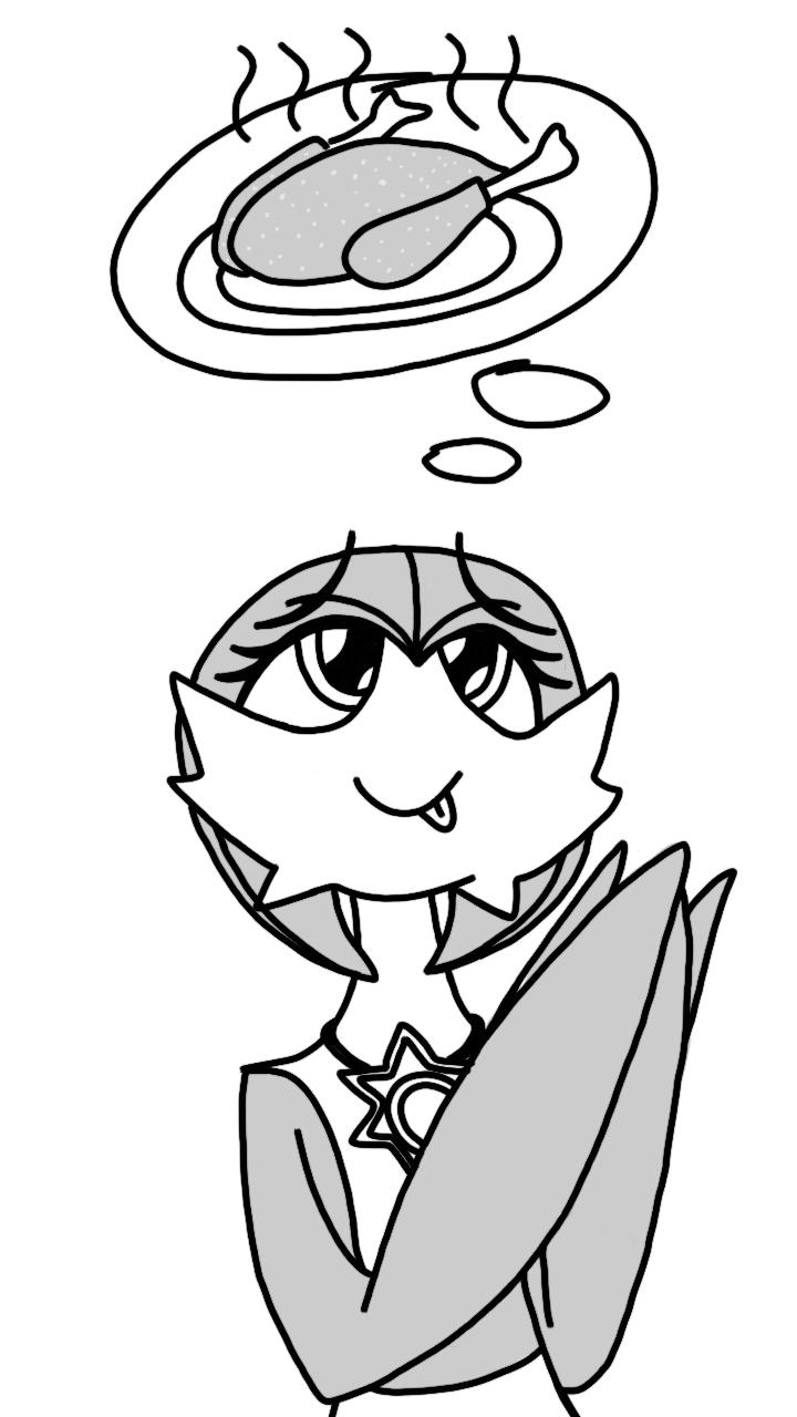 Gardevoir Wants Chicken (sketch) by Imaflashdemon