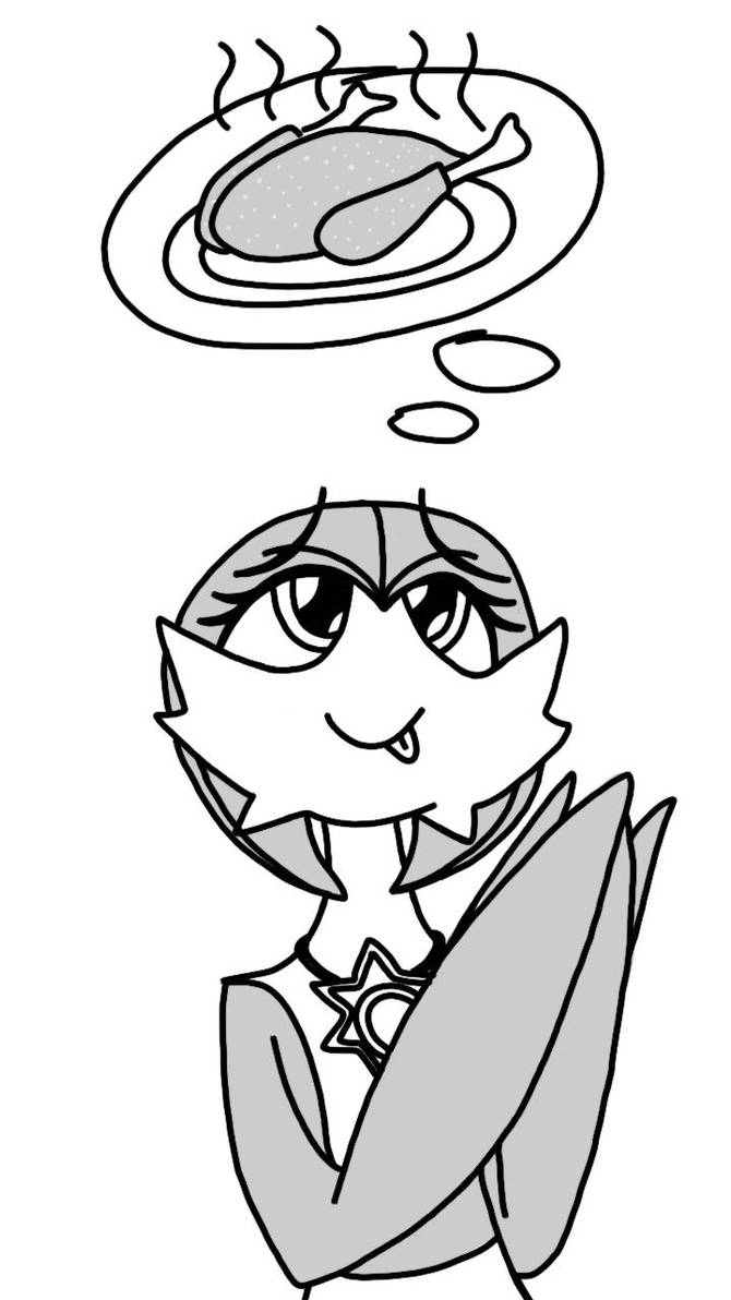 Gardevoir Wants Chicken (sketch) by Imaflashdemon