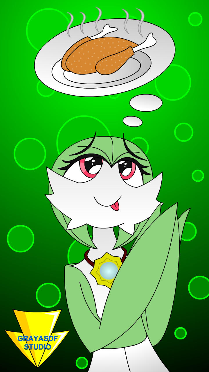 Gardevoir Wants Chicken (coloured) by Imaflashdemon