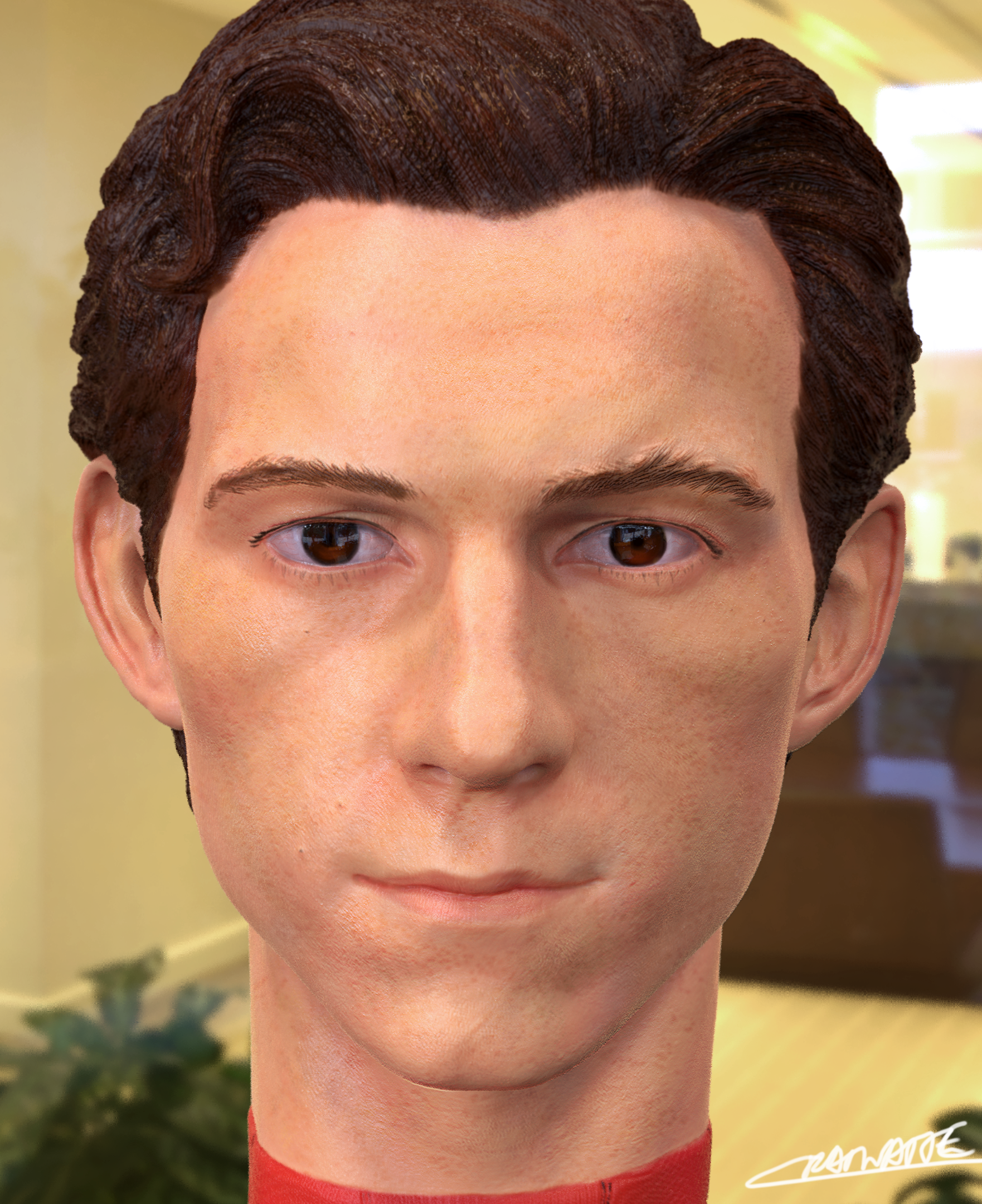 Tom Holland 3D headsculpt render by Chenks-R