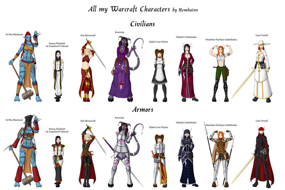 WoW All my characters by Nemhainn on DeviantArt