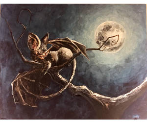 Bat and Moon by YanaIgorevnaa Bat and Moon by YanaIgorevnaa