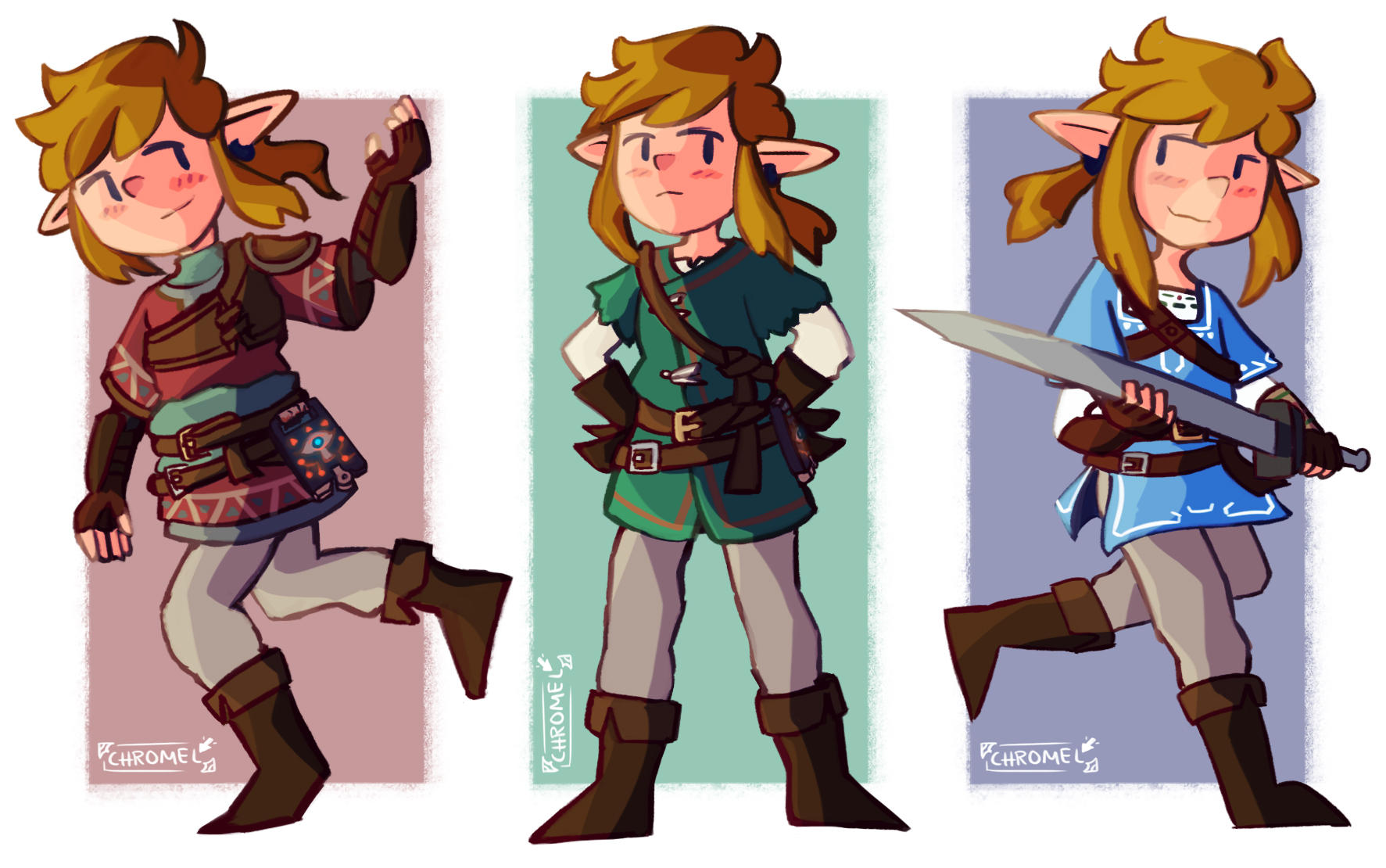 Breath of the Wild Link Doodles by Chromel