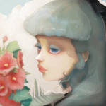 Pensees et roses tremieres by beyondthechuch