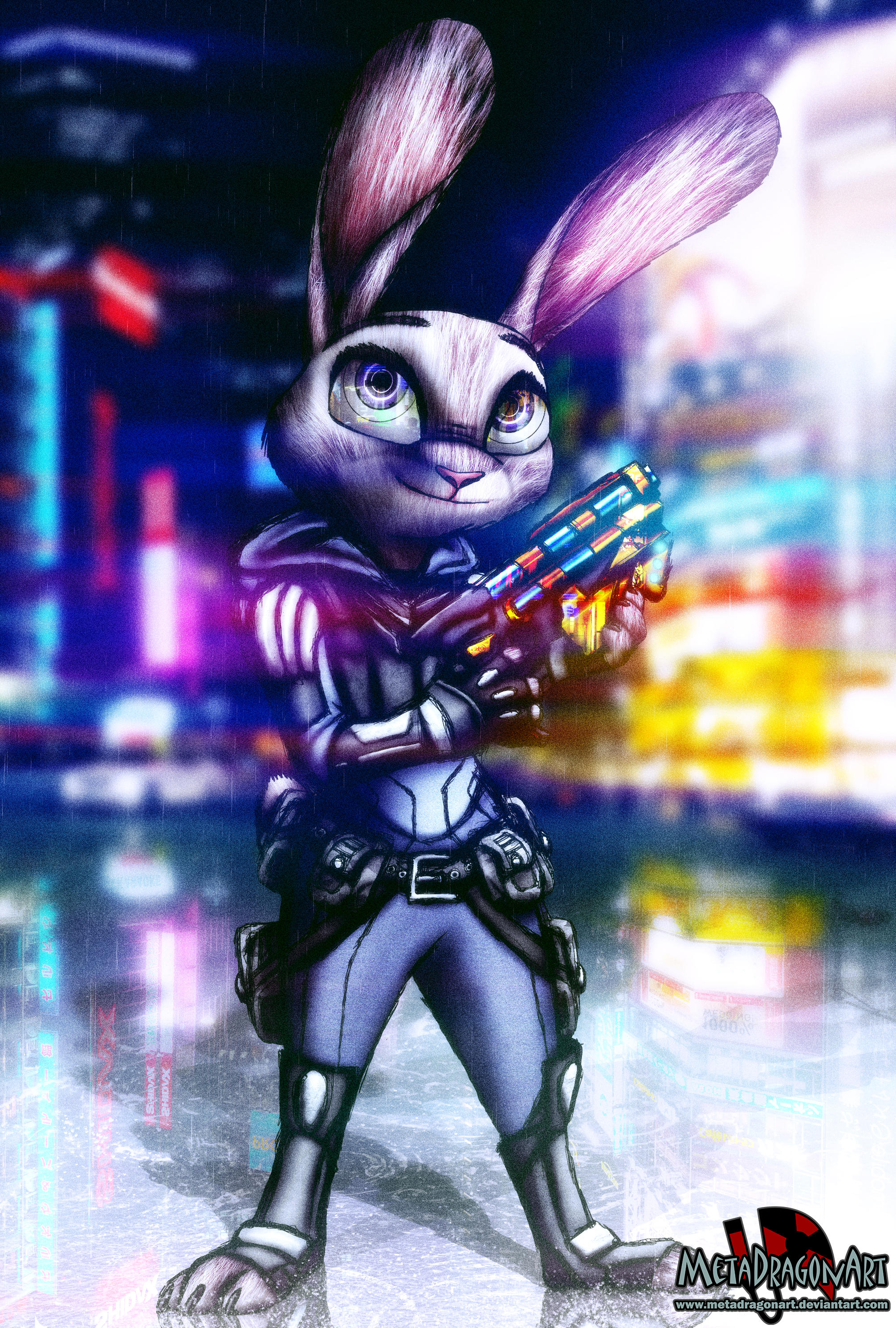 Cyberpunk Judy Hopps by MetaDragonArt