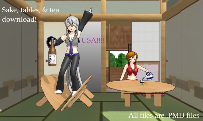 Sake, tables, and tea DL by scarletrose101