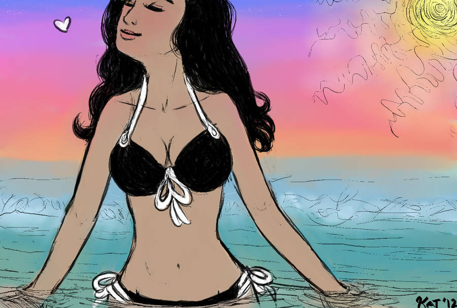 model paint beach Bikini