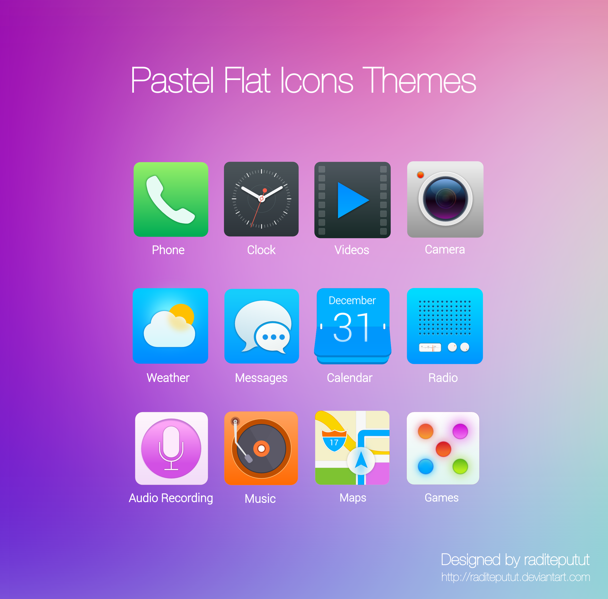 Pastel Flat Icons Themes by raditeputut