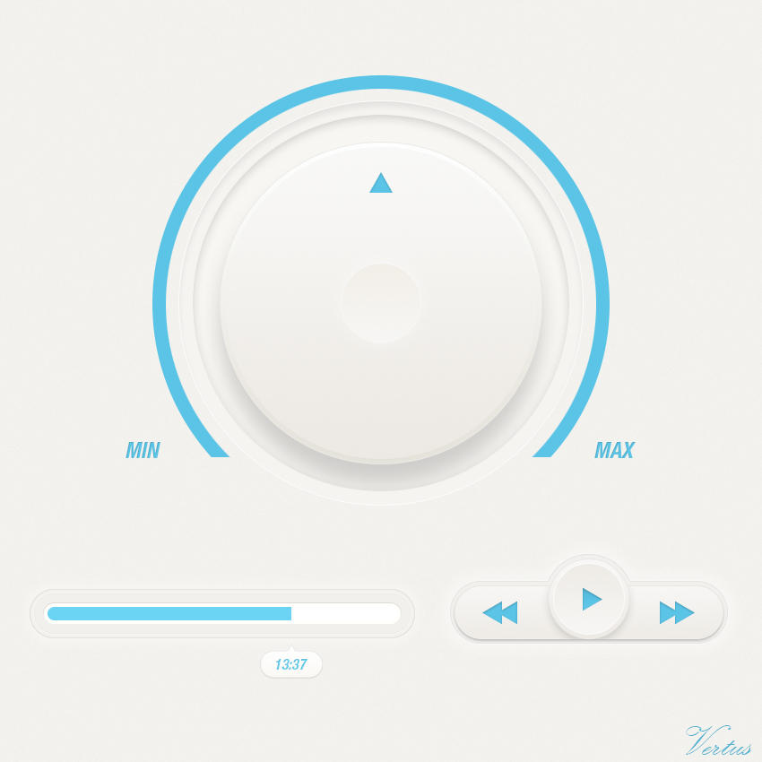 Minimal Media Player Concept GUI by vertus-design