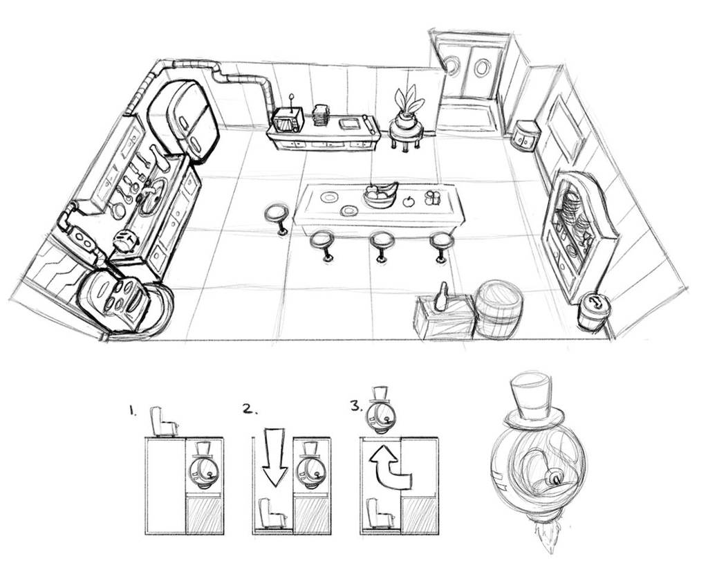 Kitchen Sketch by LuigiL