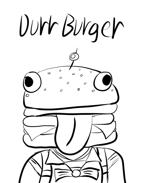 Fortnite durr burger epic games fortnite season 8 teaser skin drawing. 