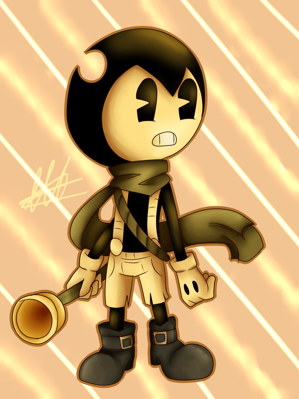 Real Bendy with first design by WaterFoxStudios on DeviantArt