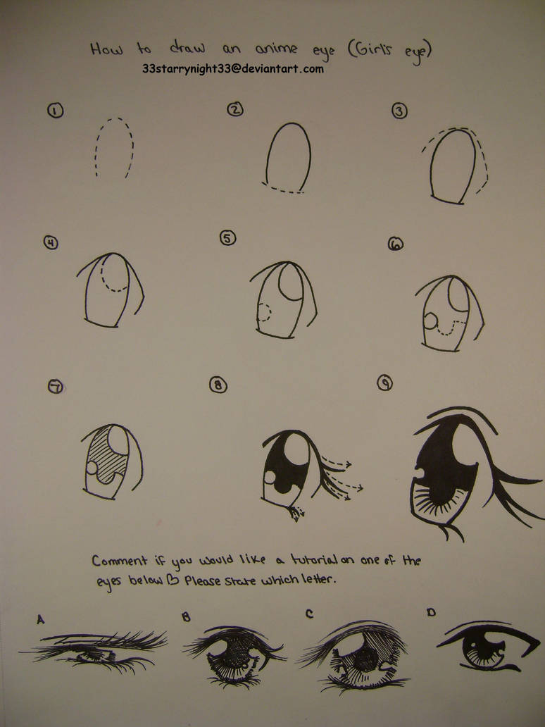 Anime Eye Tutorial Girl By 33starrynight33 On Deviantart