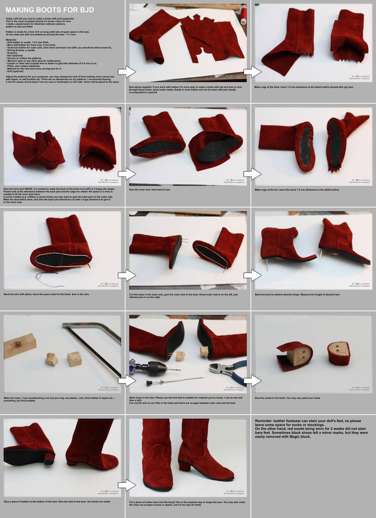 Making boots for BJD tutorial by scargeear