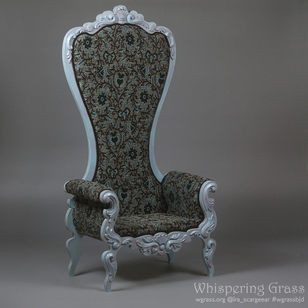 Shabby Blue Rococo Armchair by scargeear
