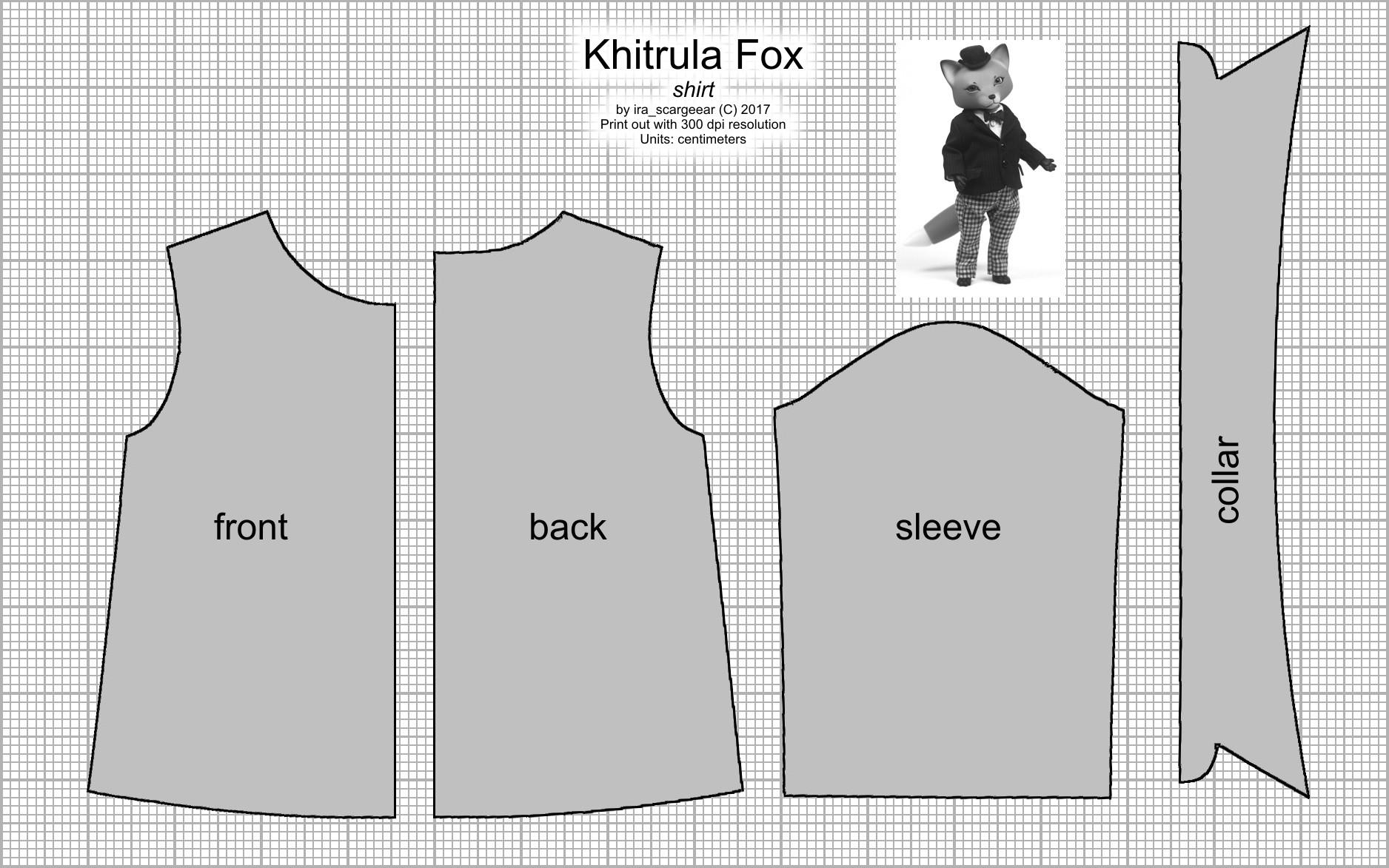 Khitrula Fox Shirt Pattern by scargeear