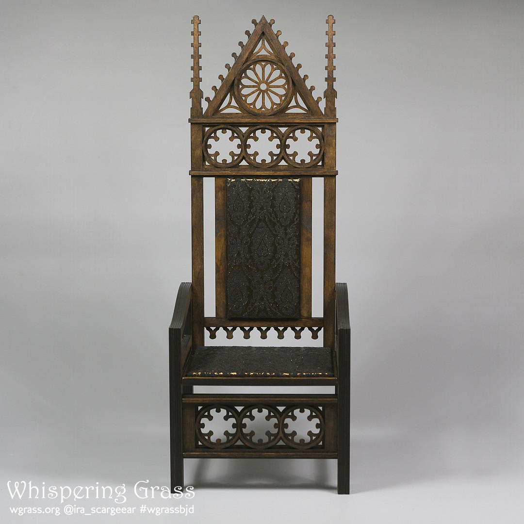 BJD Gothic Demountable Doll Throne by scargeear
