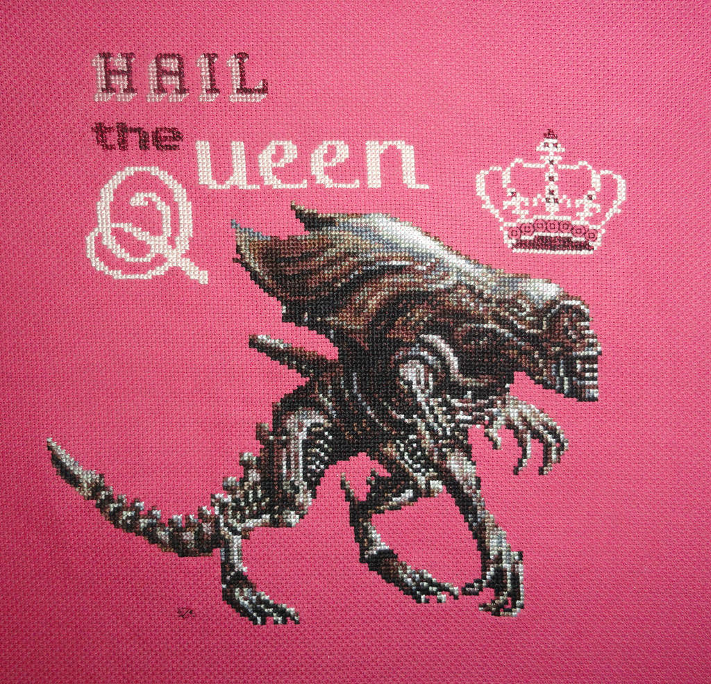 Alien Queen_Xstitch by Zeephra