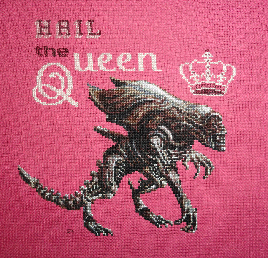 Alien Queen_Xstitch by Zeephra