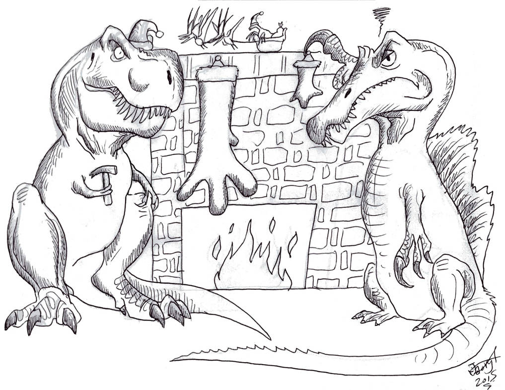 T.rex and Spino wish you Merry Christmas by HodariNundu on ...