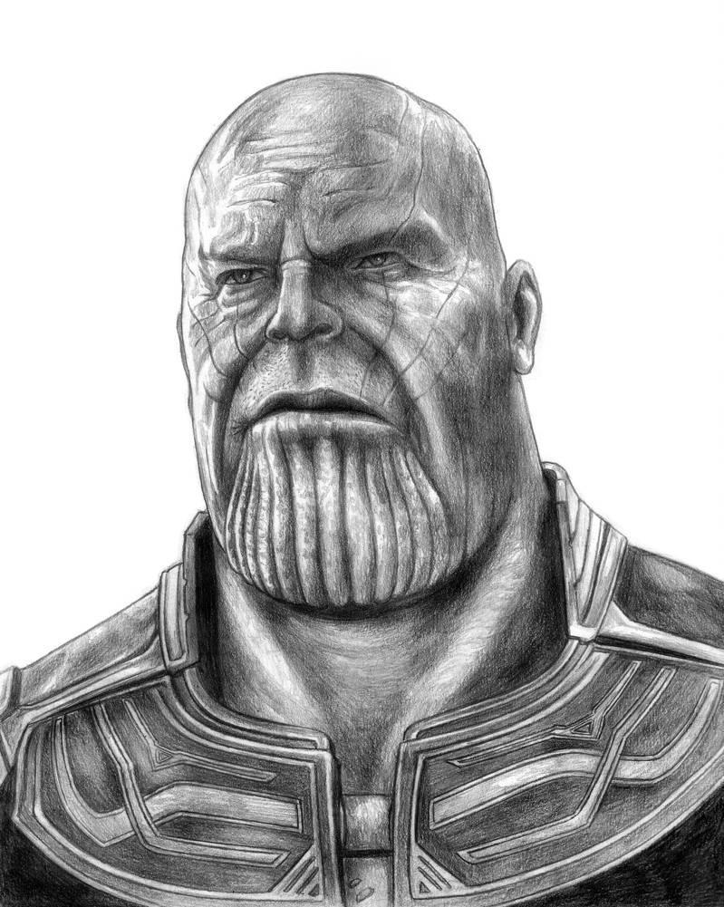 face to how draw thanos by  Art  Thanos (Avengers Line War) Infinity
