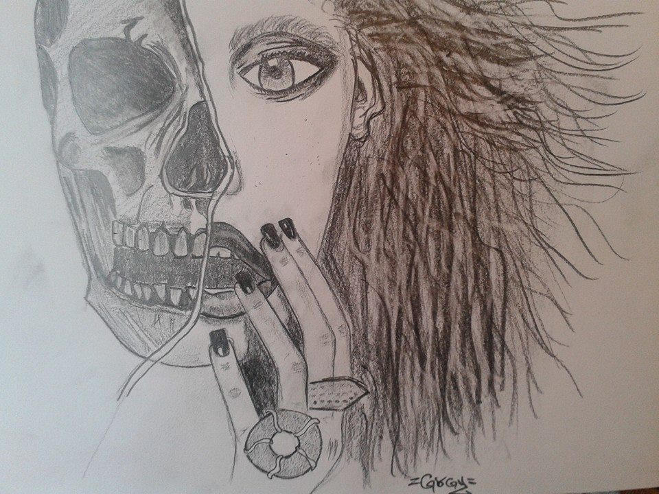 Half face half skull by MementoMori89 on DeviantArt