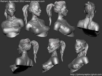 Zombie Jessica Bust Resin Kit by pedramk