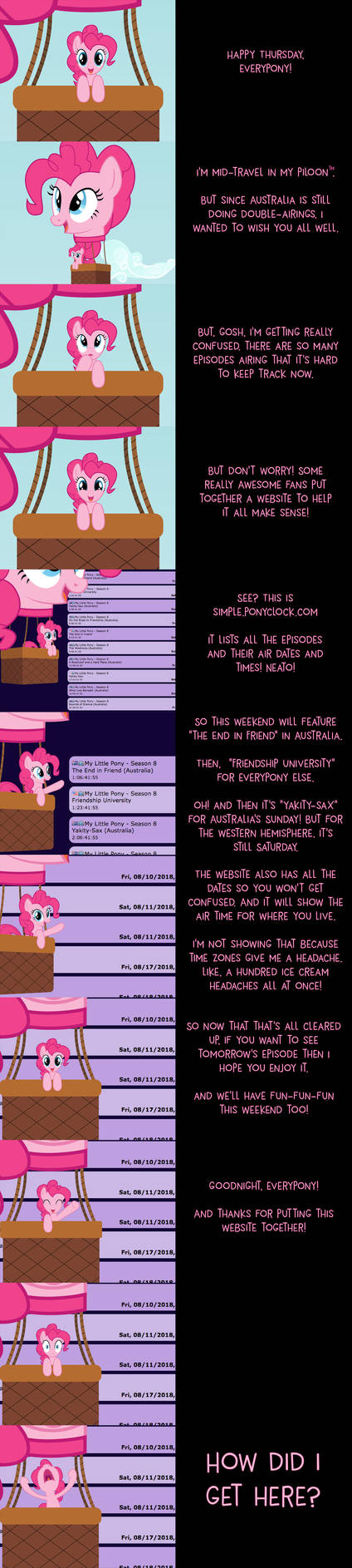 Pinkie Pie Says Goodnight: Simple Ponyclock by MLP-Silver-Quill