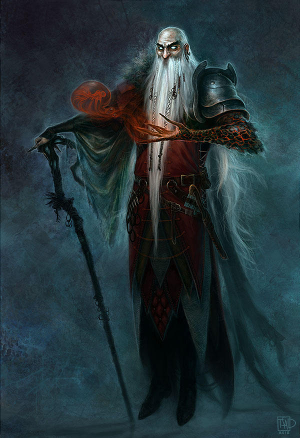 the wizard with his pet ghoulfish by tsad