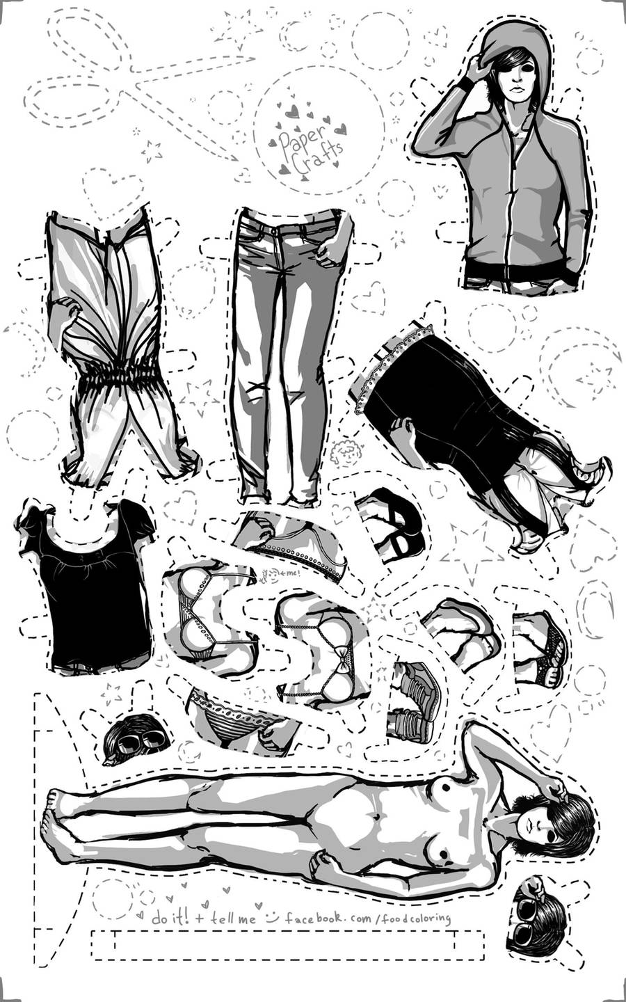 paper crafts paper doll by foodcoloring