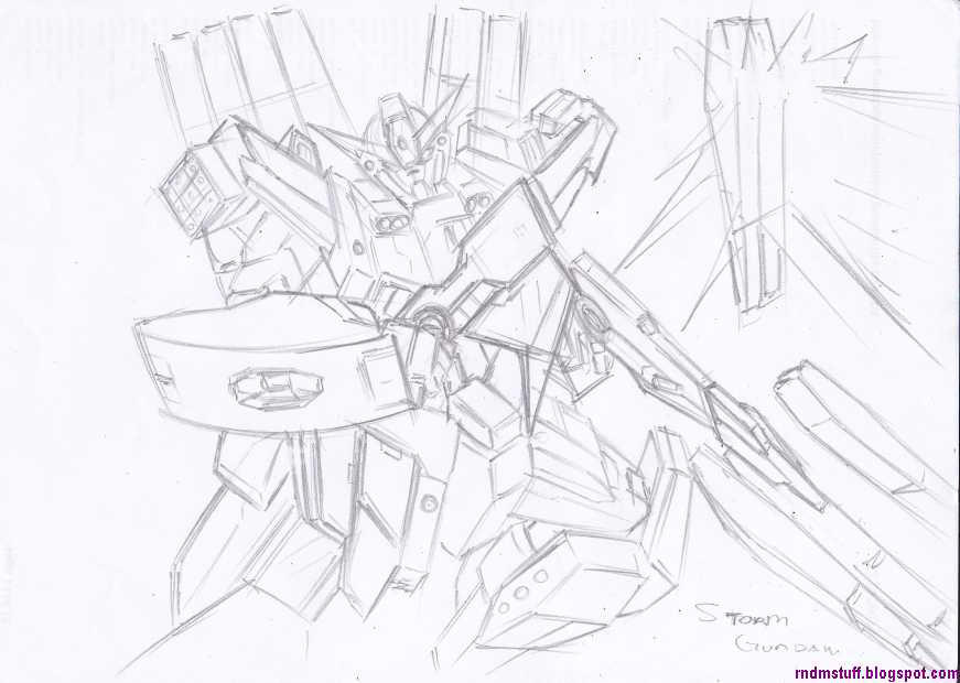 Storm Gundam Sketch by rnds