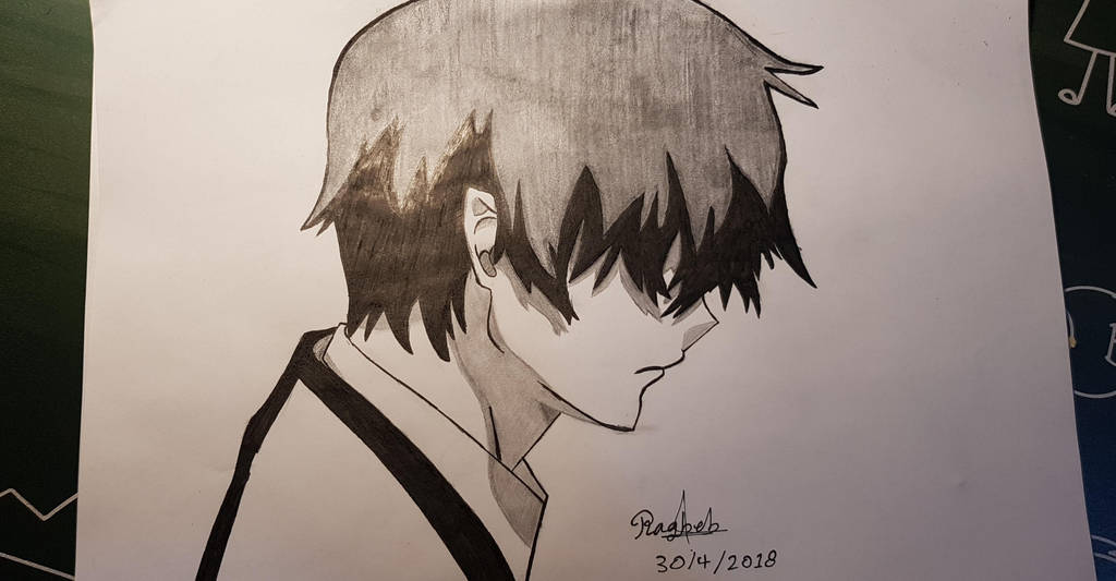 sad anime guy by
