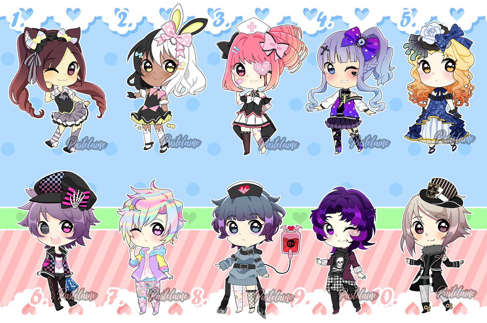 Harajuku Fashion SuperSale Adoptables (3/10 OPEN) by pastelaine-art