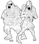 Zombie line art for Natsutanaka by MichaelJLarson