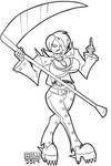 Grita the Reaper line art commission by MichaelJLarson