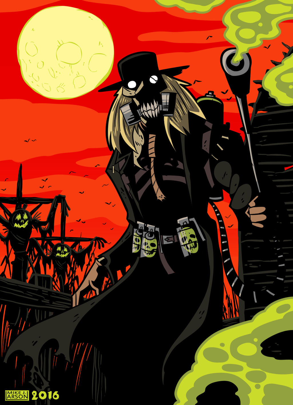 Drawlloween 2016, Oct 14th - Scarecrow Row by MichaelJLarson