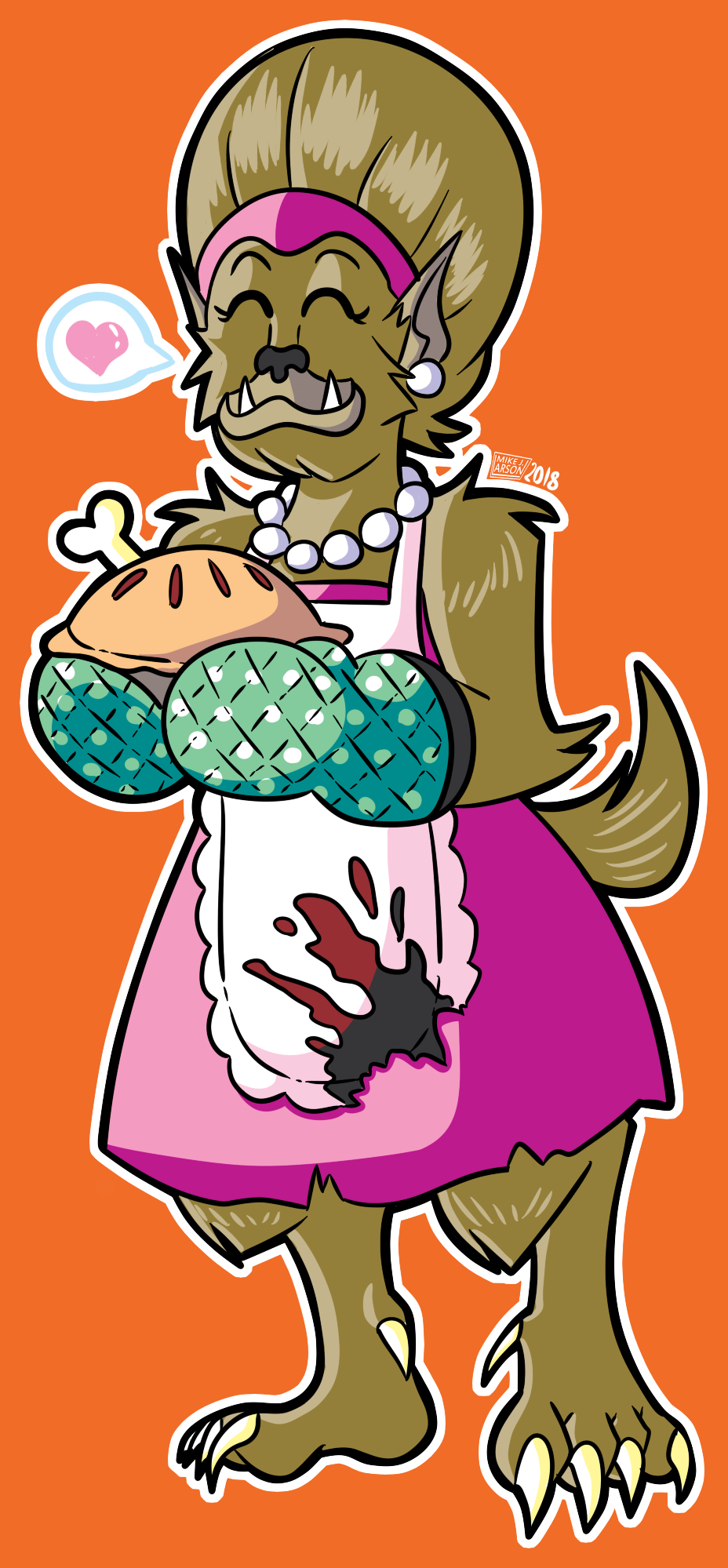 Drawlloween 2018 - Dont Look Now, Moms A Werewolf! by MichaelJLarson