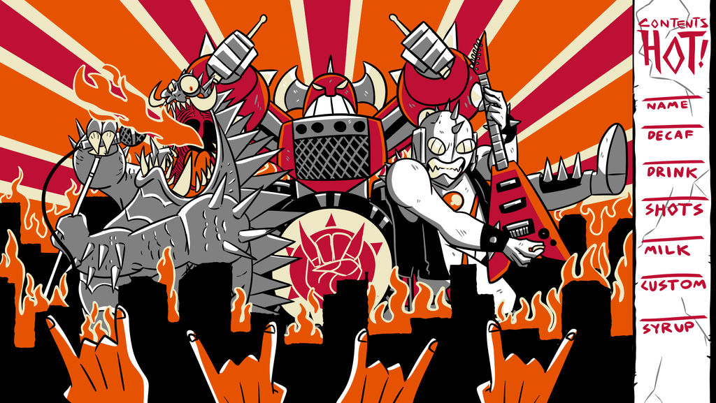 Coffee Cup Design - Heavy Metal Kaiju by MichaelJLarson